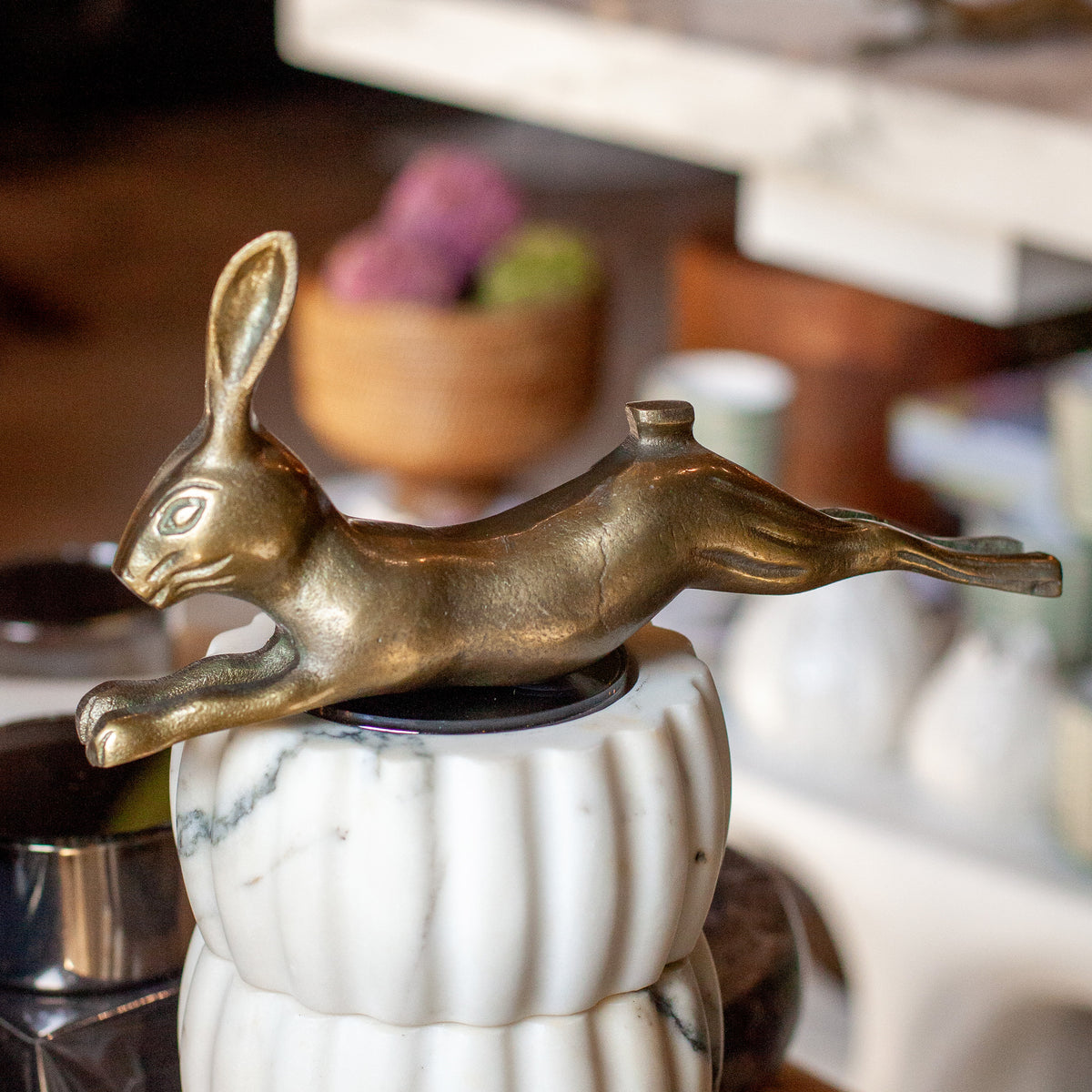 Cast Aluminum Rabbit with Antique Brass Finish – fleurdetroit