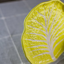 Load image into Gallery viewer, Portuguese Secla Yellow Cabbageware Dinner Plates, Set of 7
