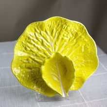 Load image into Gallery viewer, Portuguese Secla Yellow Cabbageware Chip and Dip Server
