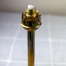 Load image into Gallery viewer, Pair of French-Style Blue Opaline glass and Brass Candlestick Lamps
