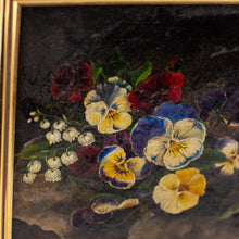 Load image into Gallery viewer, Pansy Oil Painting in Gilt Frame
