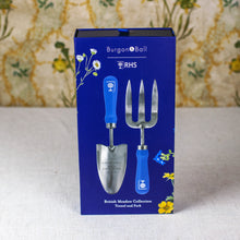 Load image into Gallery viewer, Burgon &amp; Ball British Meadow Wood Handled Trowel &amp; Fork Set
