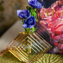 Load image into Gallery viewer, Stacked Concentric Diamond Motif Crystal Glass Vase
