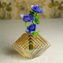 Load image into Gallery viewer, Stacked Concentric Diamond Motif Crystal Glass Vase
