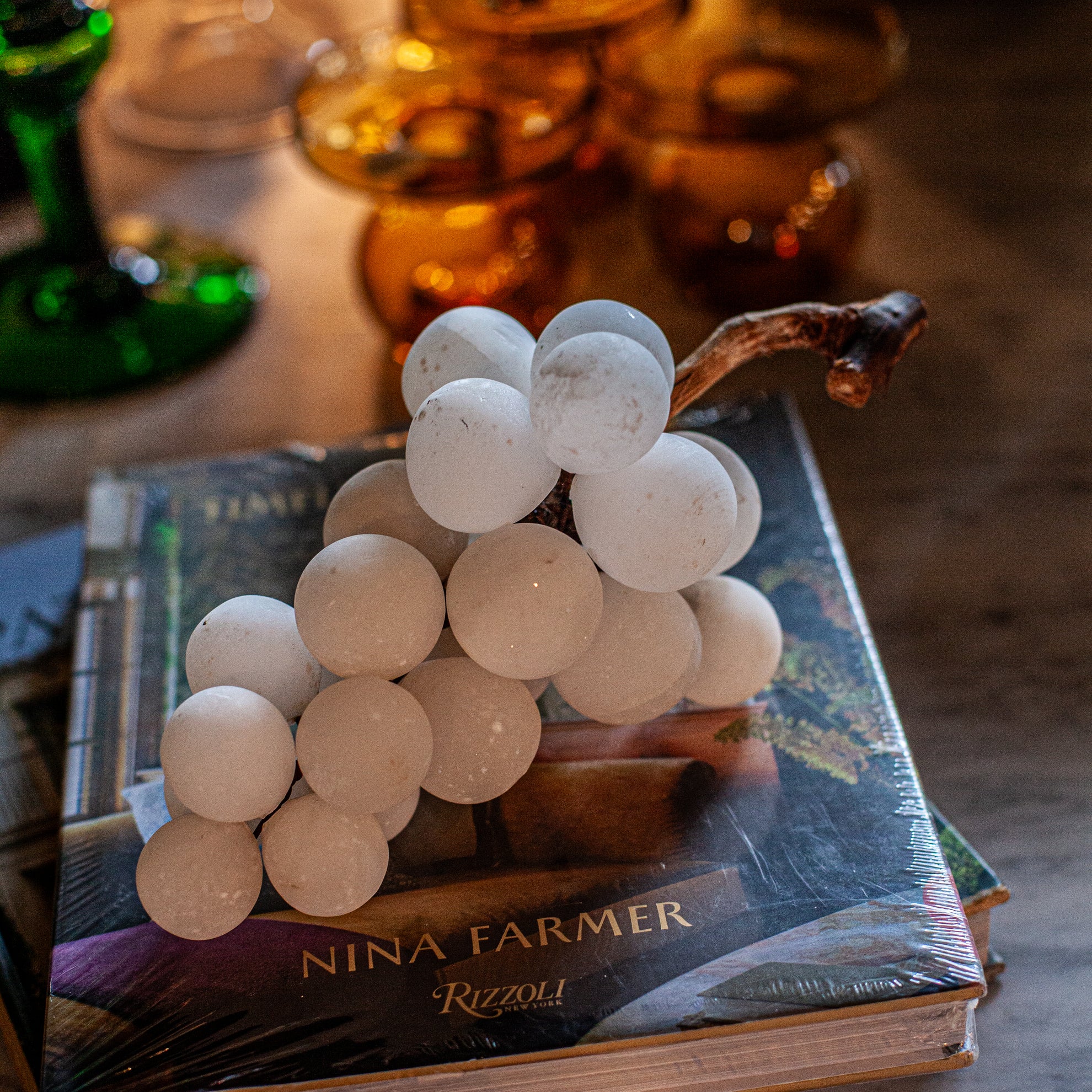 Mid-century French Alabaster Grapes, medium