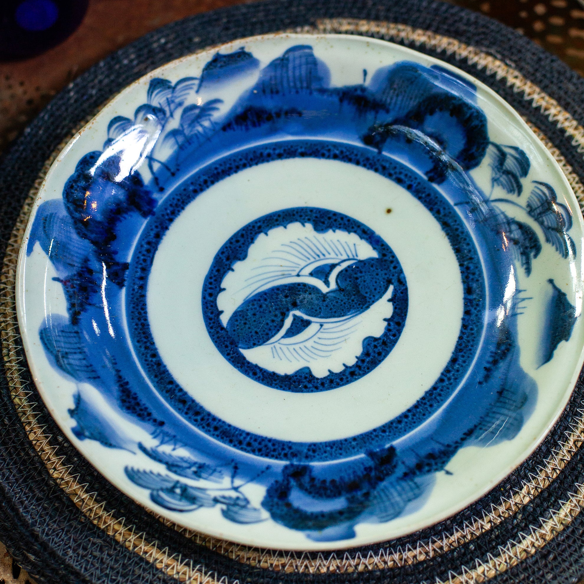 East Asia Coupe Plate, Blue and White