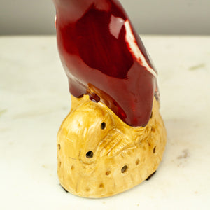 Chinese Red Porcelain Parrot