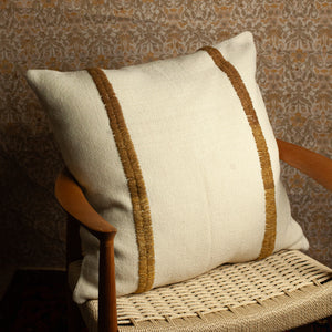 TREKO Pillow Makun Stitch White/Ocre 26x26"