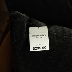 Black Velvet Pillow  - 24"x24"
