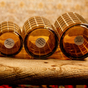 Brown Glass Pane Etched Votive