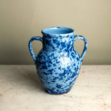 Load image into Gallery viewer, Pietra Handmade Two Handled Blue Splatter Puglian Vase
