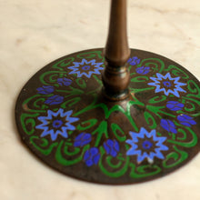 Load image into Gallery viewer, Enamel Candlestick Arts And Crafts Style

