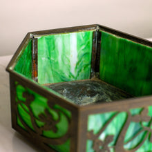 Load image into Gallery viewer, Art Nouveau Brass And Glass Fernery, Hexagon
