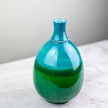 Load image into Gallery viewer, Pietra Handmade Ionian Blue &amp; Green Ombre Oliere Vase
