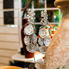 Load image into Gallery viewer, Tommy Mitchell Double Stemmed White Hollyhock Sculpture in Pot
