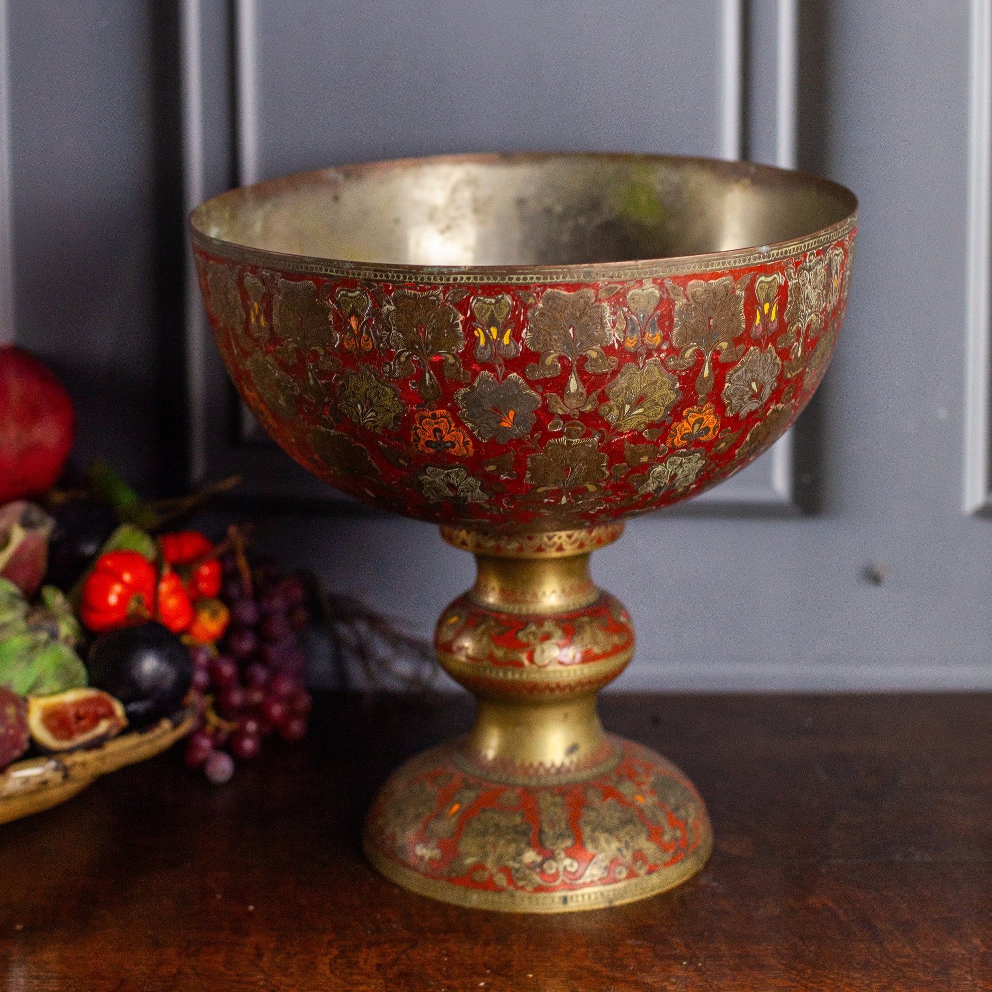 Brass with Red Enamel Chalice
