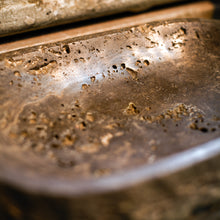 Load image into Gallery viewer, Gray Travertine Rough Organic Shaped Edged Bowl
