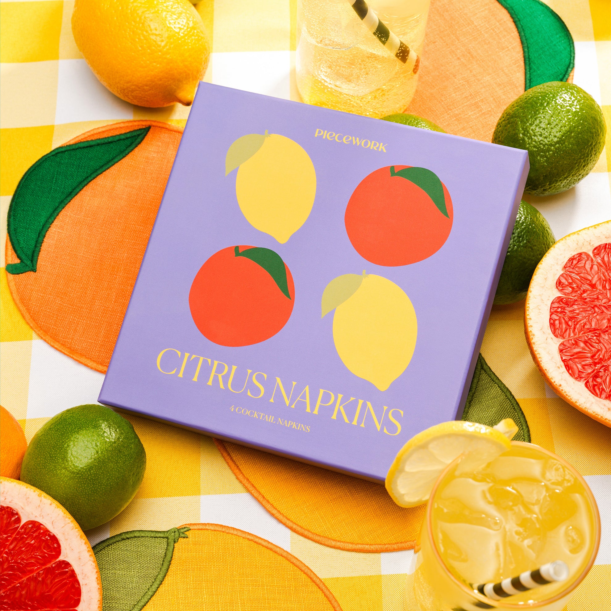 Citrus Cocktail Napkins, Set of 4, Boxed