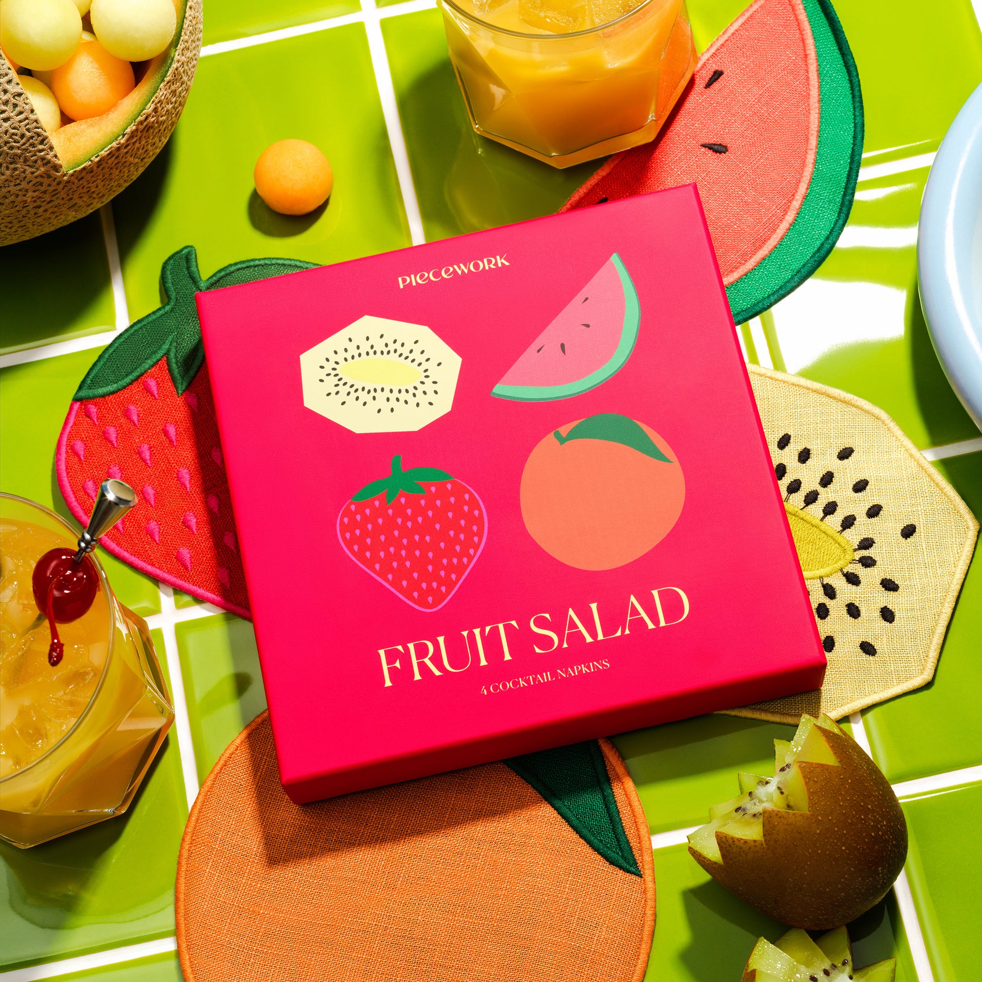 Fruit Salad Cocktail Napkins, Set of 4, Boxed