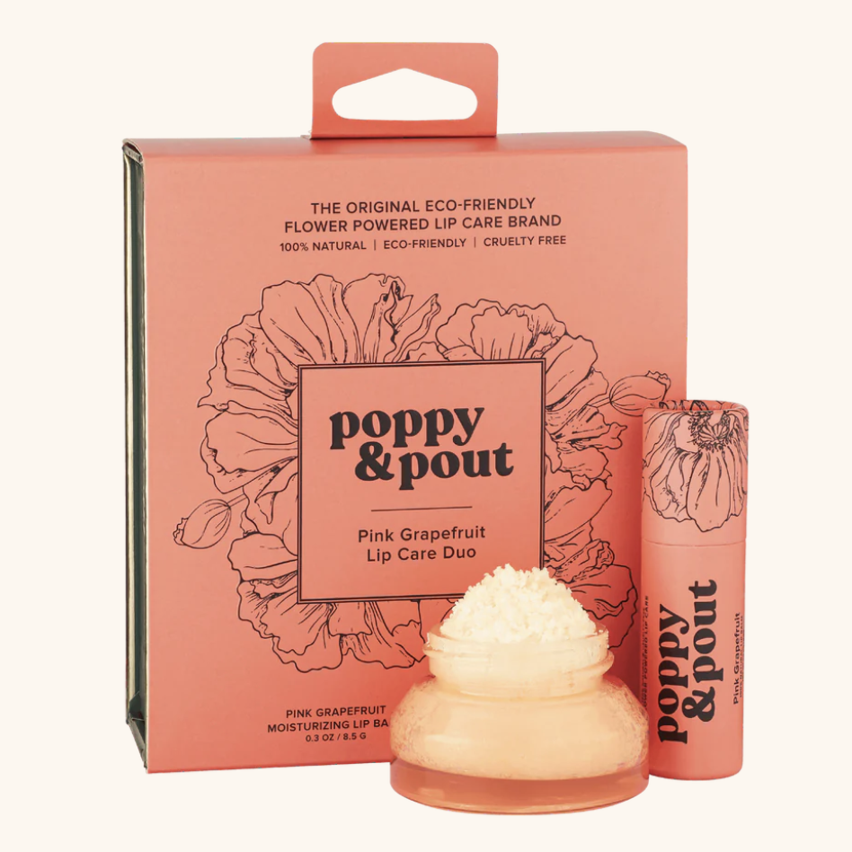 Poppy & Pout Lip Care Gift Set, Pink Grapefruit