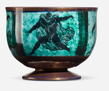 Load image into Gallery viewer, Jean Mayodon Glazed and Gilt French Stoneware Vase and Footed Bowl, Set of 2, 1950
