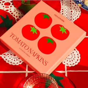 Tomato Cocktail Napkins, Set of 4, Boxed
