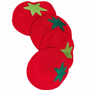 Tomato Cocktail Napkins, Set of 4, Boxed