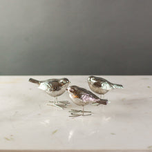 Load image into Gallery viewer, Antique Silver Birds, set of 3
