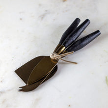 Load image into Gallery viewer, Black Mango Wood &amp; Aged Bronze Cheese Knives
