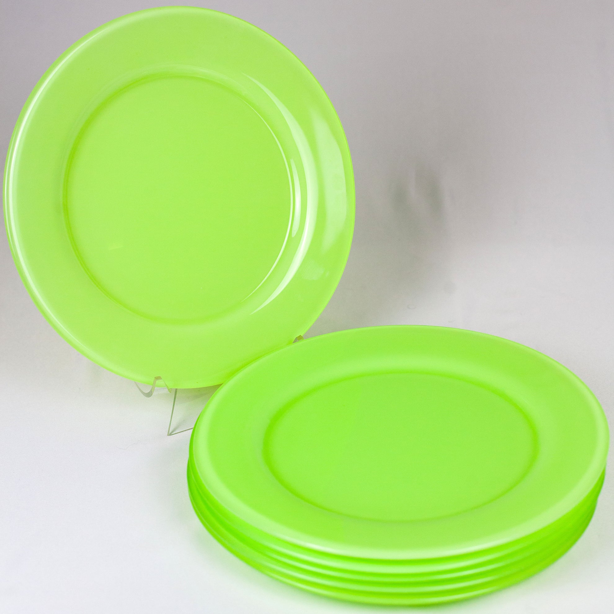 Vintage Green Glass Chargers, Set of 6