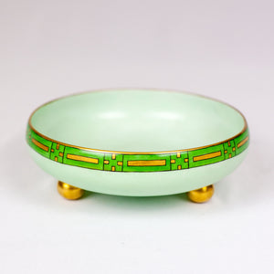 Limoges Hand-Painted Art Deco 3-Footed Bowl