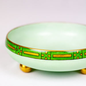 Limoges Hand-Painted Art Deco 3-Footed Bowl