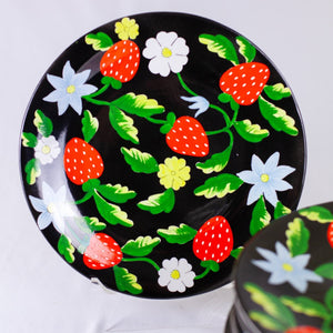 Vintage Bergdorf Goodman Hand Painted Italian Strawberry Plates