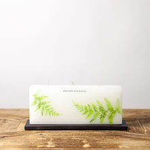 Load image into Gallery viewer, Fern leaf candle 3 wick with slate tray
