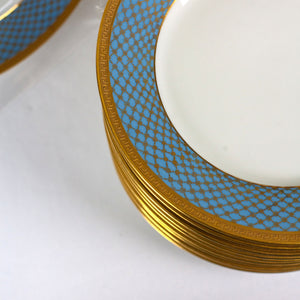 Limoges Blue and Gold Salad Plates