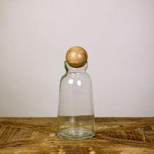 Load image into Gallery viewer, Glass &amp; Mango Wood Decanter, Medium
