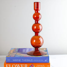 Load image into Gallery viewer, Recycled Glass Nature Candle Holder, Apricot Orange
