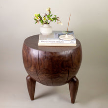 Load image into Gallery viewer, Salvaged Walnut Hand Carved Side Table
