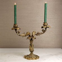 Load image into Gallery viewer, 1800s French brass candelabra with griffins
