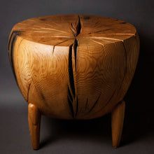 Load image into Gallery viewer, Salvaged Oak Hand Carved Side Table
