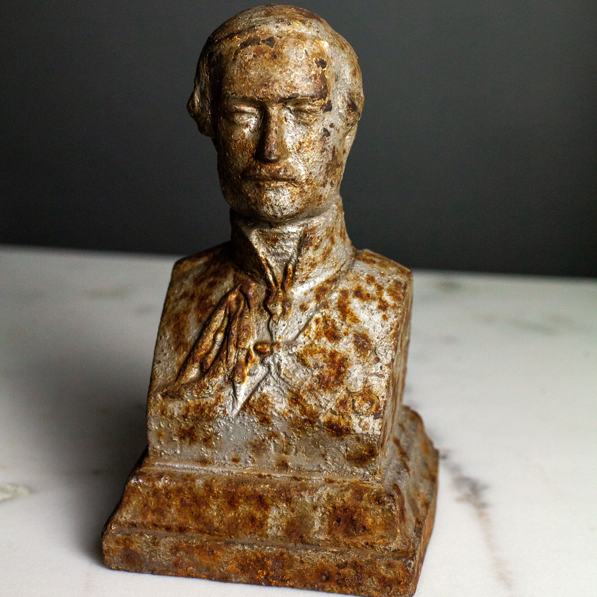 Vintage Cast Iron Bust of a Man