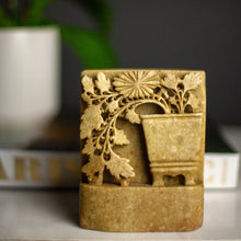 Load image into Gallery viewer, Vintage Chinese Soapstone Carved Flowering Planter
