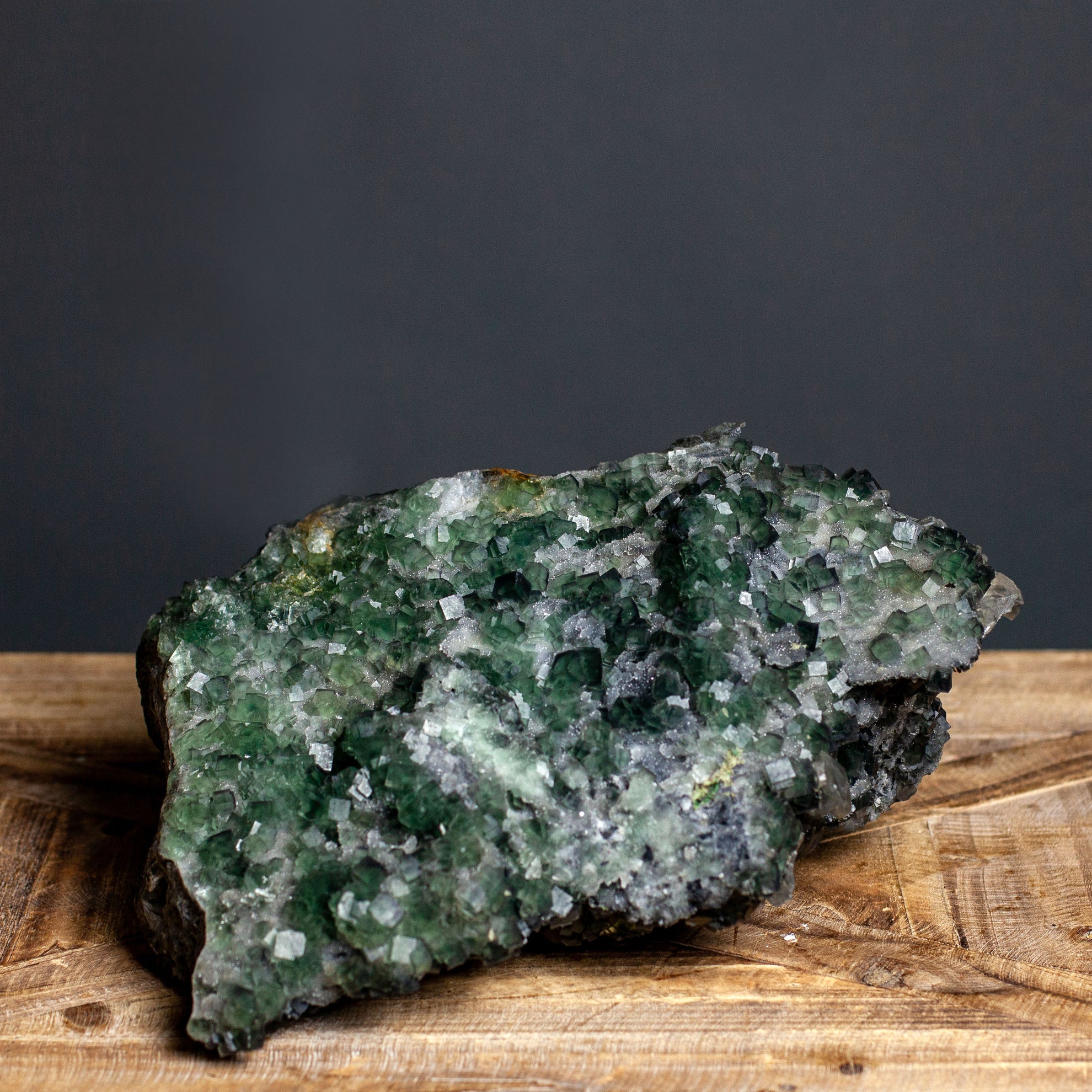 Natural Cube Form Dark Green Fluorite