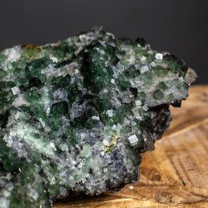 Natural Cube Form Dark Green Fluorite