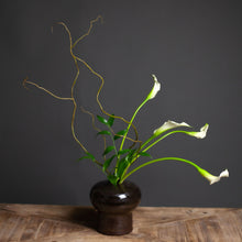 Load image into Gallery viewer, Ikebana Vase, Glazed Dark
