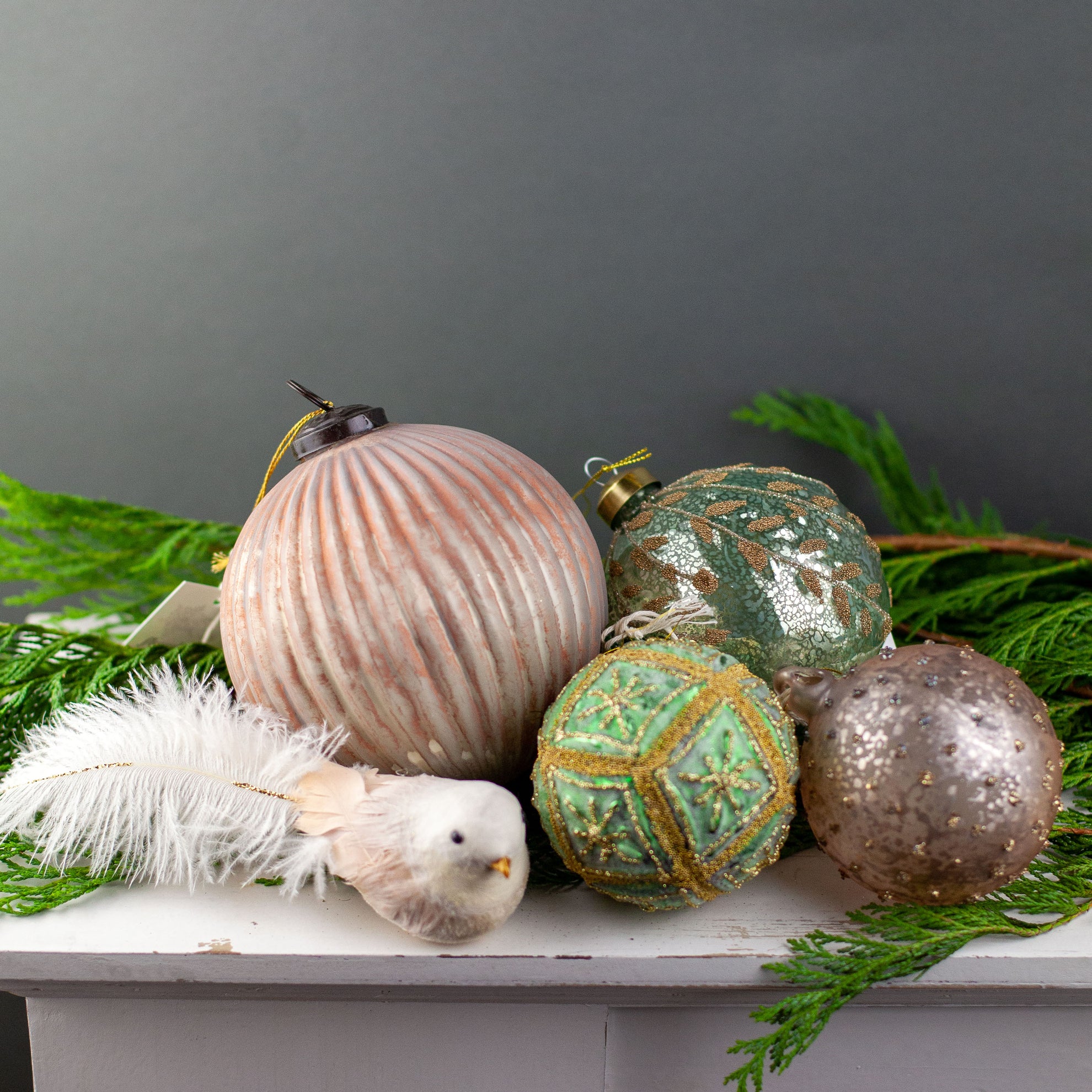 Blush & Sage Ornament Collection