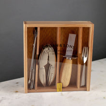 Load image into Gallery viewer, Orban &amp; Sons Seafood Set with Cracker in Wooden Box with Acrylic Lid
