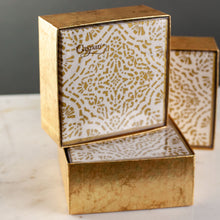 Load image into Gallery viewer, Paper Cocktail Napkins in Ivory &amp; Gold - 40 Per Box
