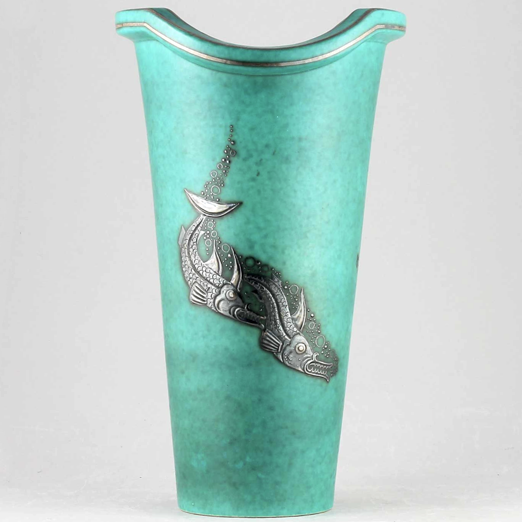 Majestic Dragon Fish Vase - Argenta - Wilhelm Kåge