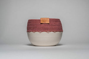 Ceramic and Cotton Rope Cachepots